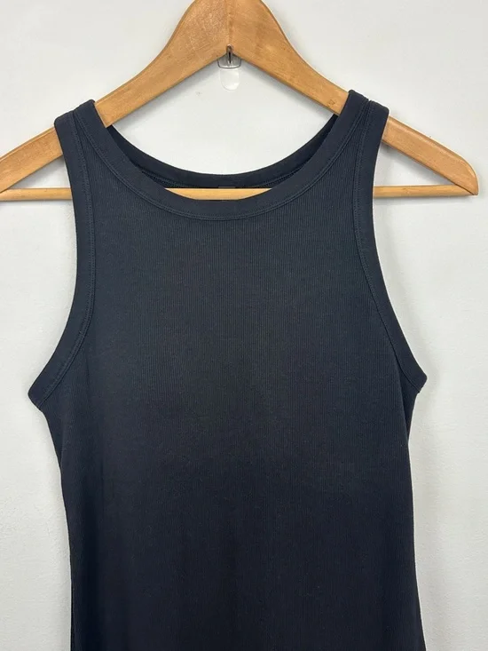 Uniqlo Ribbed Stretch Ribbed Bra Sleeveless Midi Tank Dress Sz L - Picture 3 of 13